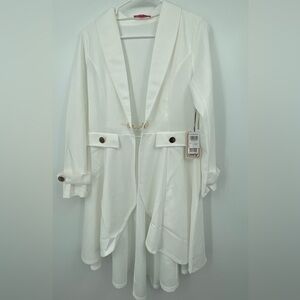 Women’s Cardigan Duster Long Sleeve Jacket Sz L NWT blazer romantic